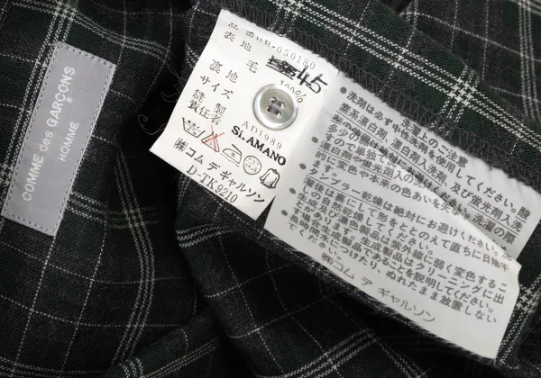 COMME des GARCONS HOMME Wool Check Button-Down Shirt K-174384_012