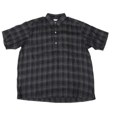 COMME des GARCONS HOMME Linen Check Pullover Short Sleeve Shirt