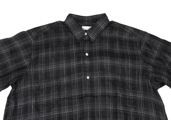 COMME des GARCONS HOMME Linen Check Pullover Short Sleeve Shirt K-174389_002