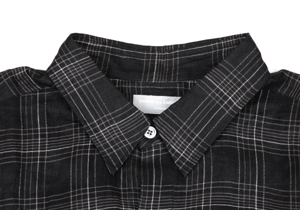 COMME des GARCONS HOMME Linen Check Pullover Short Sleeve Shirt K-174389_003