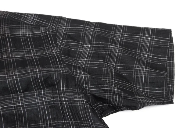 COMME des GARCONS HOMME Linen Check Pullover Short Sleeve Shirt K-174389_006
