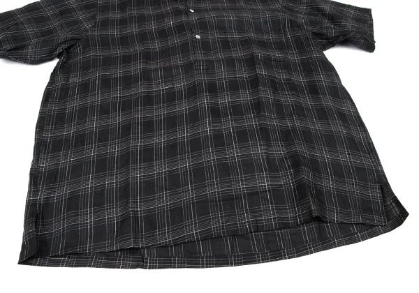 COMME des GARCONS HOMME Linen Check Pullover Short Sleeve Shirt K-174389_007
