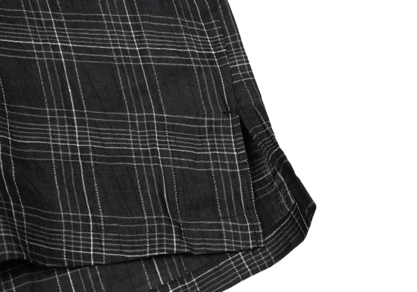 COMME des GARCONS HOMME Linen Check Pullover Short Sleeve Shirt K-174389_008