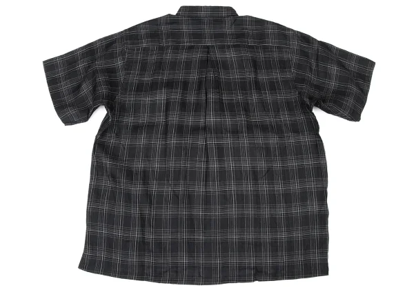 COMME des GARCONS HOMME Linen Check Pullover Short Sleeve Shirt K-174389_010