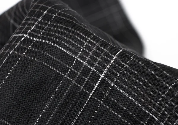 COMME des GARCONS HOMME Linen Check Pullover Short Sleeve Shirt K-174389_011