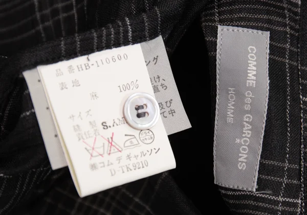 COMME des GARCONS HOMME Linen Check Pullover Short Sleeve Shirt K-174389_014