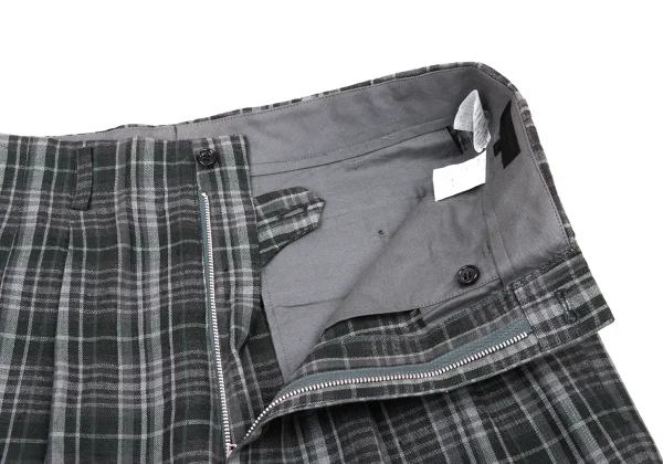 COMME des GARCONS HOMME Linen Check Two Tuck Pants K-174397_004