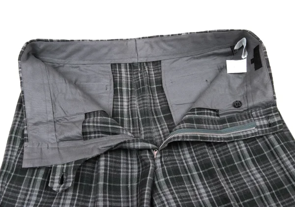 COMME des GARCONS HOMME Linen Check Two Tuck Pants K-174397_005