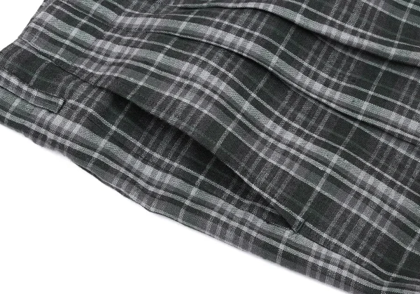 COMME des GARCONS HOMME Linen Check Two Tuck Pants K-174397_006