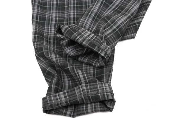 COMME des GARCONS HOMME Linen Check Two Tuck Pants K-174397_008