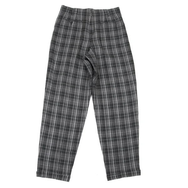 COMME des GARCONS HOMME Linen Check Two Tuck Pants K-174397_009