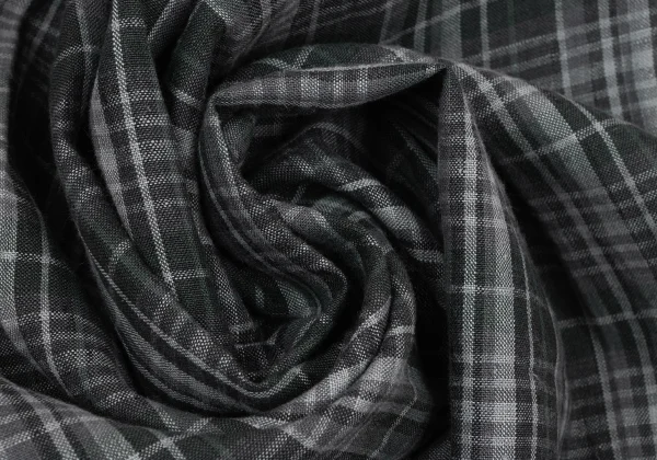 COMME des GARCONS HOMME Linen Check Two Tuck Pants K-174397_011