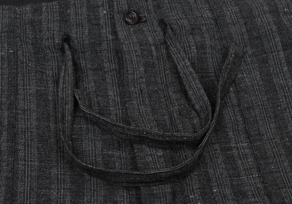 COMME des GARCONS HOMME Drawstring Waist Linen Stripe Pants K-174398_004