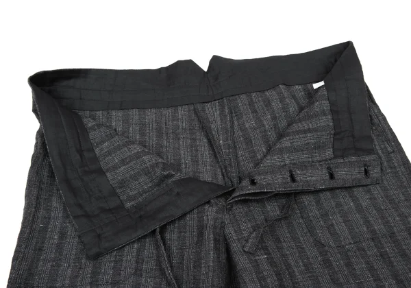 COMME des GARCONS HOMME Drawstring Waist Linen Stripe Pants K-174398_007