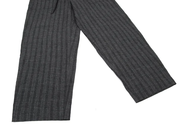 COMME des GARCONS HOMME Drawstring Waist Linen Stripe Pants K-174398_008