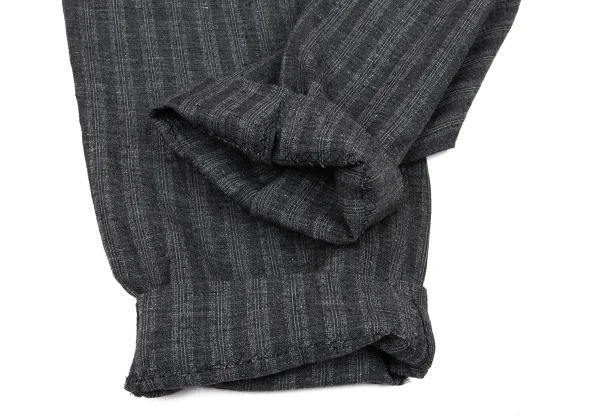 COMME des GARCONS HOMME Drawstring Waist Linen Stripe Pants K-174398_009