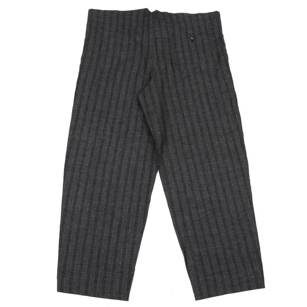 COMME des GARCONS HOMME Drawstring Waist Linen Stripe Pants K-174398_010