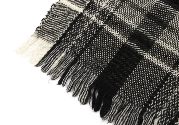 COMME des GARCONS HOMME Checked Fringe Scarf K-174399_003