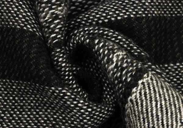 COMME des GARCONS HOMME Checked Fringe Scarf K-174399_004