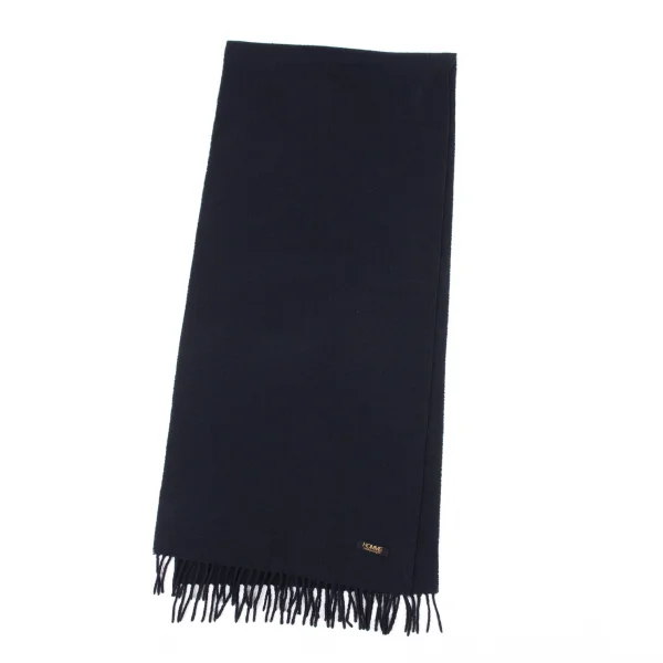 COMME des GARCONS HOMME Wool Fringe Scarf Navy  K-174400_001
