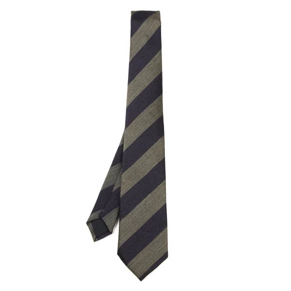 COMME des GARCONS HOMME Regimental Tie Khaki,Navy  K-174404_001