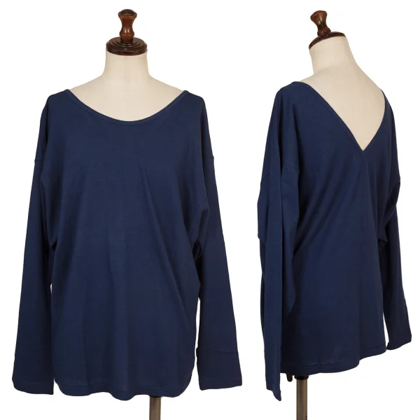 Plantation Cotton Wide Neck T Shirt Blue M K-174413_001