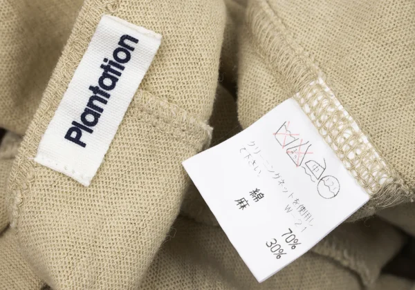 Plantation Cotton Linen Center Seam T Shirt K-174414_013