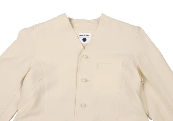 Plantation Cotton Linen V Neck Jacket K-174415_003