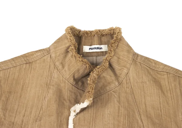 Plantation Cotton Fringe Trim Stand-collar Jacket K-174417_004