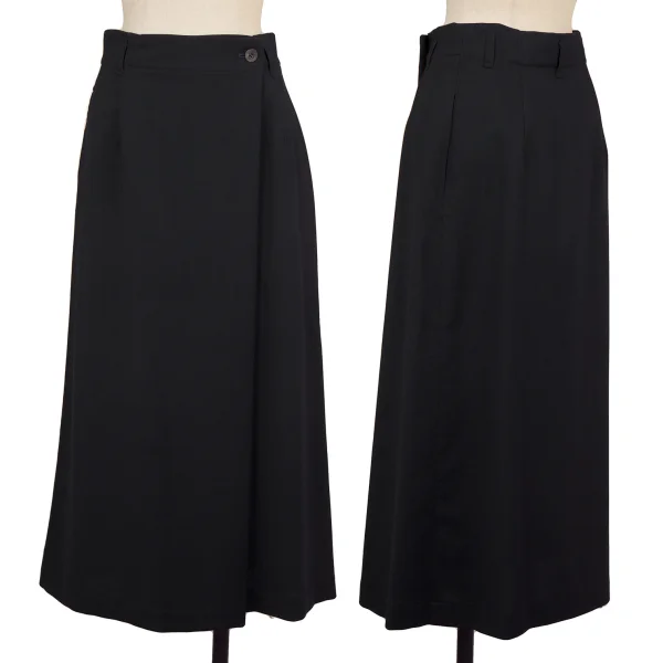 Plantation Wool Half Wrap Design Skirt Navy M K-174419_001