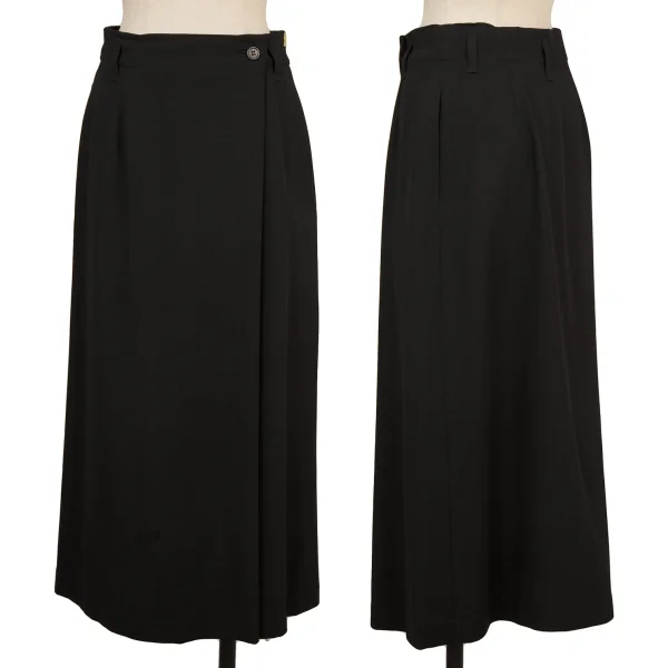 Plantation Wool Blend Half Wrap Design Skirt Black M K-174420_001