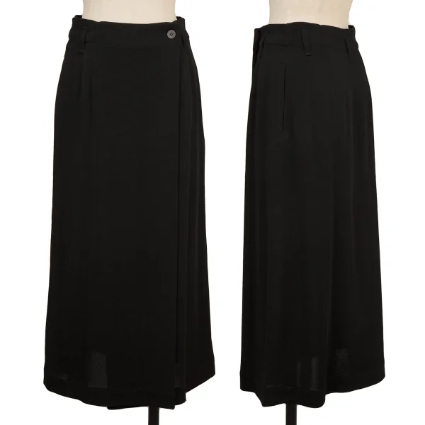 Plantation Wool Blend Half Wrap Design Skirt  Black M K-174421_001