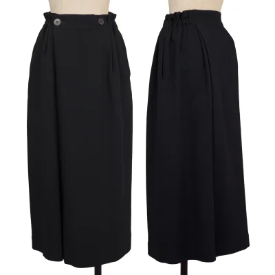 Plantation Wool Side Waist Gather Design Skirt