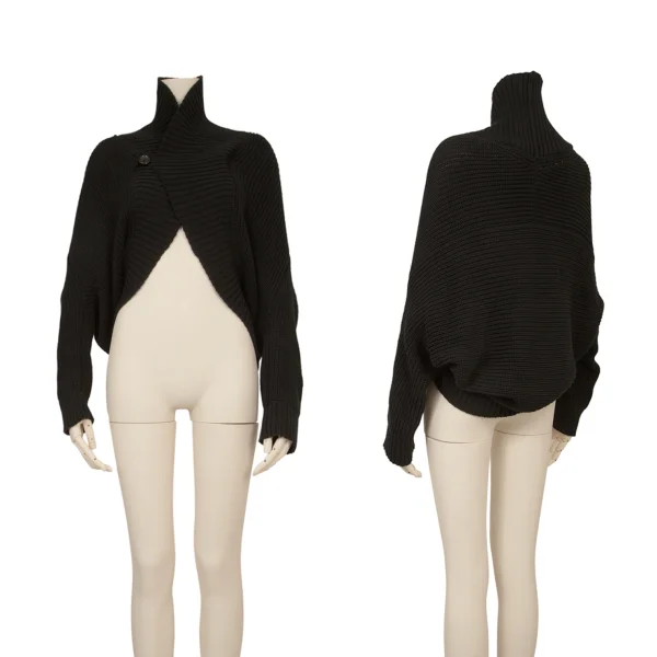 JUNYA WATANABE COMME des GARCONS Cotton Low Gauge Asymmetric Bolero Knit Black S K-174431_001