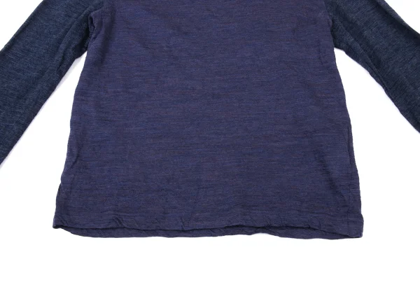JUNYA WATANABE COMME des GARCONS Wool Switching Bicolor Turtleneck Knit Top K-174432_010