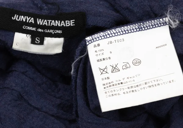 JUNYA WATANABE COMME des GARCONS Wool Switching Bicolor Turtleneck Knit Top K-174432_015