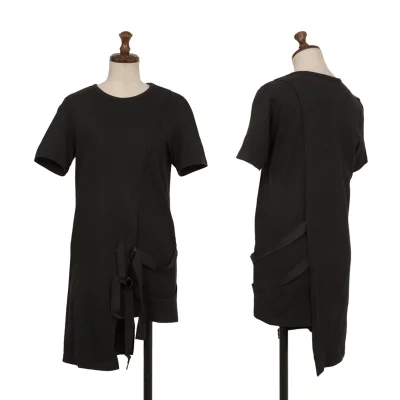 B Yohji Yamamoto Belted Asymmetric Wrap T-Shirt