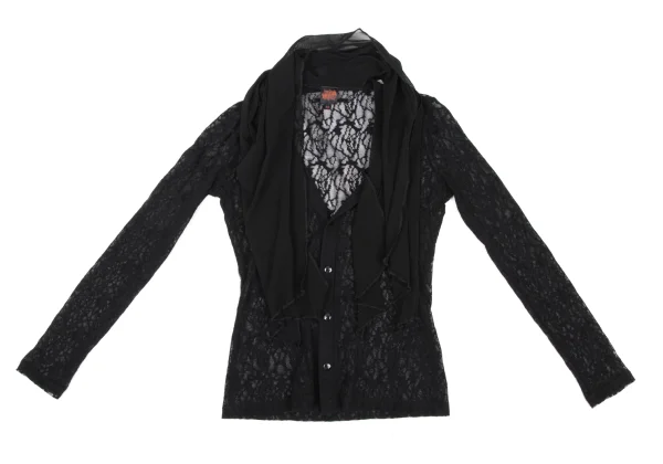 Jean Paul GAULTIER Stole Design Lace Mesh Cardigan K-174435_002