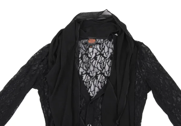 Jean Paul GAULTIER Stole Design Lace Mesh Cardigan K-174435_003