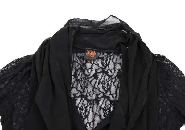 Jean Paul GAULTIER Stole Design Lace Mesh Cardigan K-174435_004