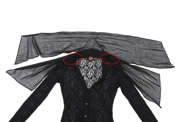Jean Paul GAULTIER Stole Design Lace Mesh Cardigan K-174435_005