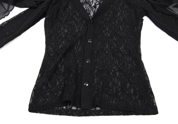 Jean Paul GAULTIER Stole Design Lace Mesh Cardigan K-174435_009