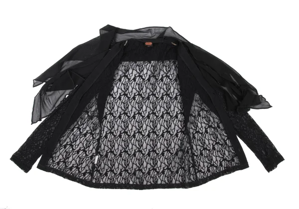 Jean Paul GAULTIER Stole Design Lace Mesh Cardigan K-174435_011