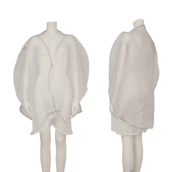 ISSEY MIYAKE 132 5. Poly Chiffon Circular Drape Cardigan White Free K-174436_001