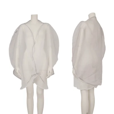 ISSEY MIYAKE 132 5. Poly Chiffon Circular Drape Cardigan