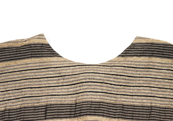 ISSEY MIYAKE HaaT Pile Striped Jacquard Back Button Blouse K-174438_003