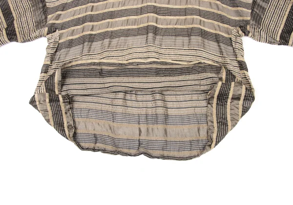 ISSEY MIYAKE HaaT Pile Striped Jacquard Back Button Blouse K-174438_006