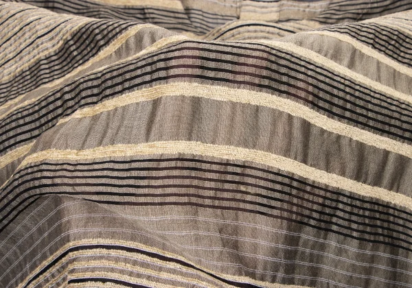 ISSEY MIYAKE HaaT Pile Striped Jacquard Back Button Blouse K-174438_010