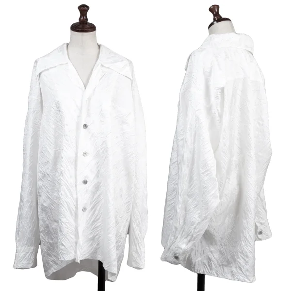 ISSEY MIYAKE Poly Wrinkled Shirt White M K-174444_001