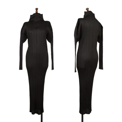 PLEATS PLEASE High-neck Long Dress